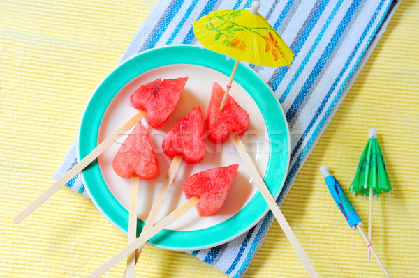 fruit pops of watermelon in heart shaped  Stock photo © mady70
