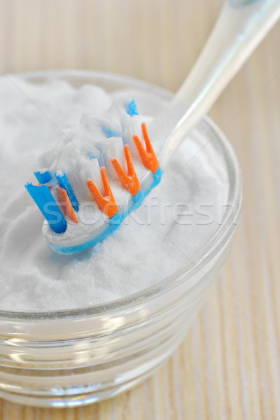 Soude brosse à dents sodium table bleu Photo stock © mady70