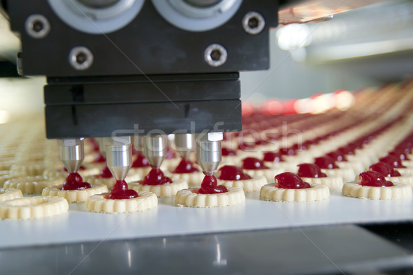 Foto stock: Producción · cookie · fábrica · grupo · pan · blanco