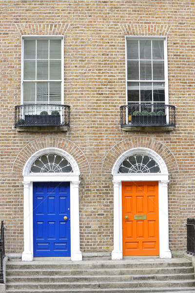 Drzwi Dublin miasta szkła drzwi czerwony Zdjęcia stock © mady70