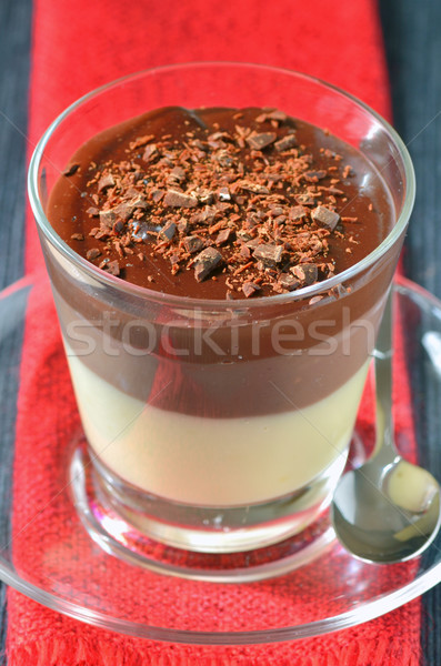 Шоколадный мусс красный шоколадом Sweet мята вишни Сток-фото © mady70
