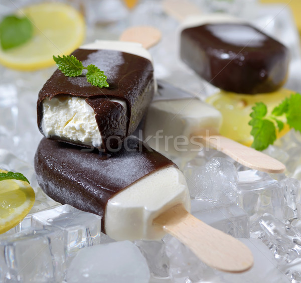 mint ice cream with lemon slices Stock photo © mady70