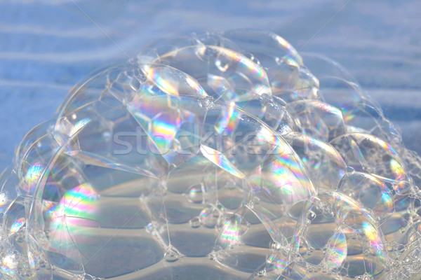 Сток-фото: мыльные · пузыри · детали · синий · текстуры · стекла · фон