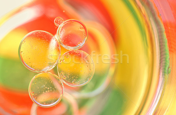 Oleju krople powierzchnia wody kolory piękna sztuki Zdjęcia stock © mady70