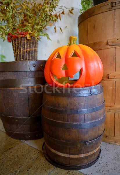 Stock photo: Halloween pumpkin head jack lantern