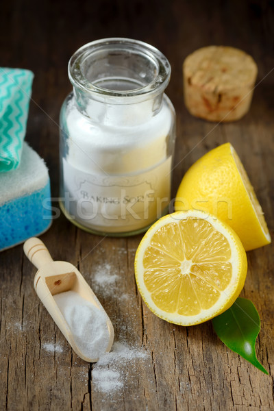 Czyszczenia narzędzia cytryny sód domu zielone Zdjęcia stock © mady70