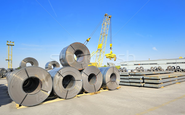 Stock photo: roll steel in harbor