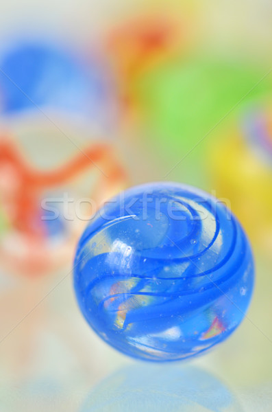 彈珠 地球 抽象 玻璃 橙 藍色 商業照片 © mady70