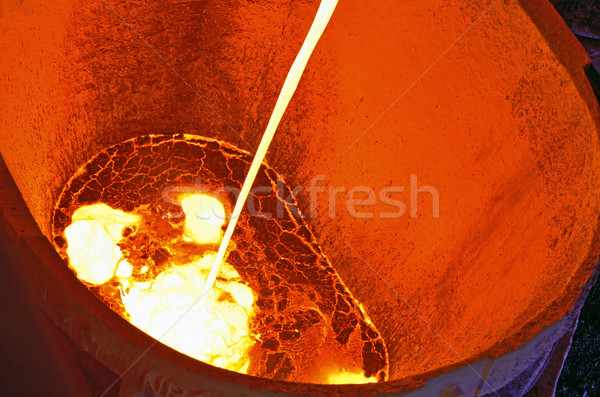 áramló folyadék fém építkezés ipar arany Stock fotó © mady70