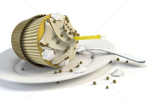 overturned cupcake on a plate Stock photo © magann