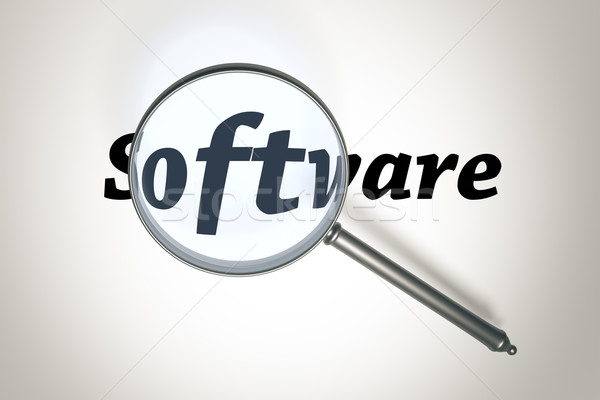 Stockfoto: Vergrootglas · afbeelding · woord · software · teken · zwarte