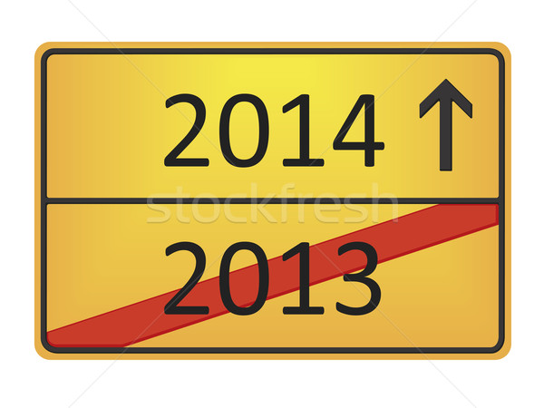 2013 2014 yol işareti sayılar yol şehir Stok fotoğraf © magann