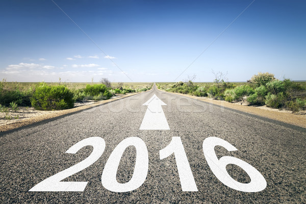 Weg horizon afbeelding aantal 2016 business Stockfoto © magann