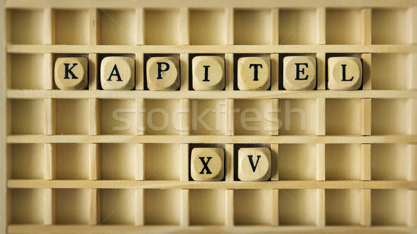 Kapitel fünfzehn Sprache Bild Holz Spiel Stock foto © magann