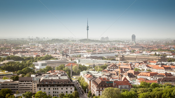 Сток-фото: Панорама · Мюнхен · панорамный · изображение · город · пейзаж