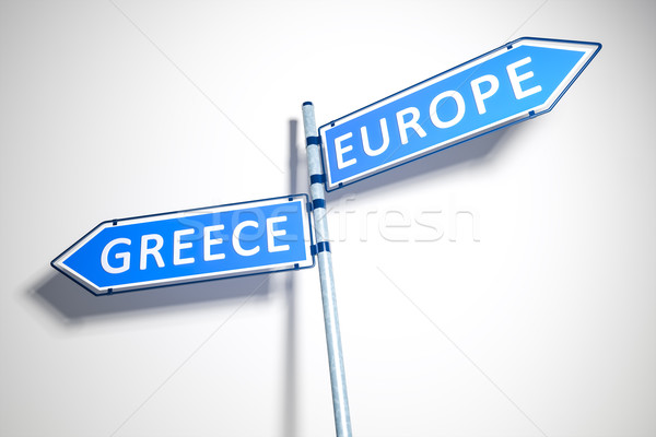 Greece Europe Road Sign Stock photo © magann