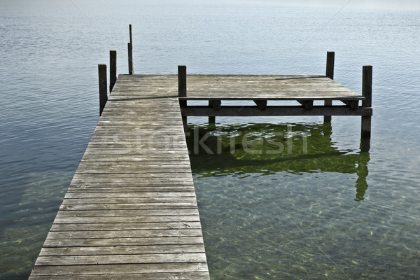 Starych jezioro Niemcy niebo drewna charakter Zdjęcia stock © magann