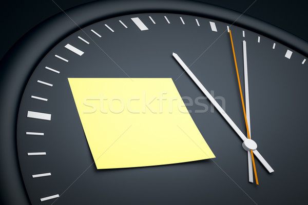 Stock photo: clock with sticky note