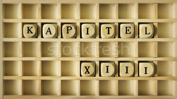 Fejezet tizenhárom nyelv kép fából készült játék Stock fotó © magann