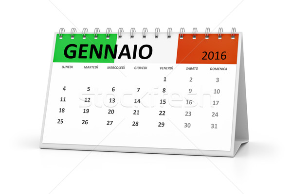 Stock photo: italian language table calendar 2016 january