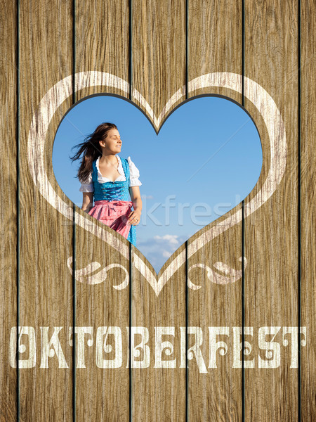 wooden heart woman octoberfest Stock photo © magann