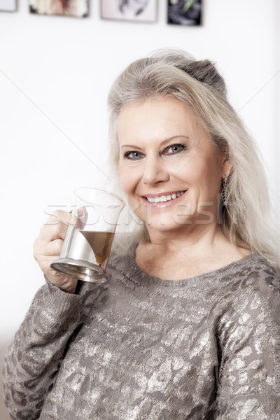 woman and tea Stock photo © magann