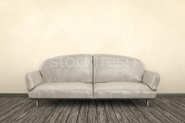 Schäbig Zimmer 3d render Sofa home Raum Stock foto © magann
