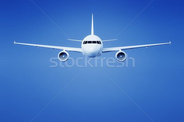 airplane in the bright blue sky Stock photo © magann