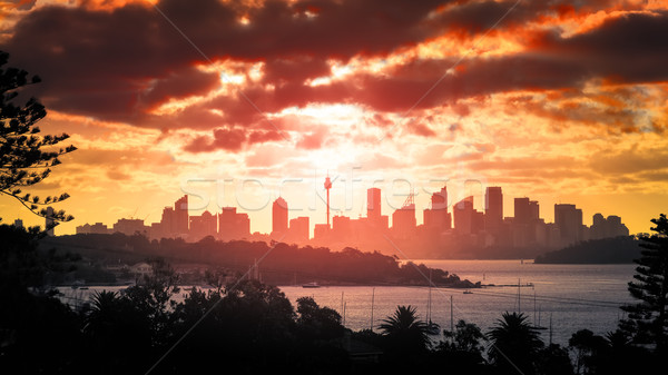 [[stock_photo]]: Sydney · coucher · du · soleil · image · belle · panoramique · maison