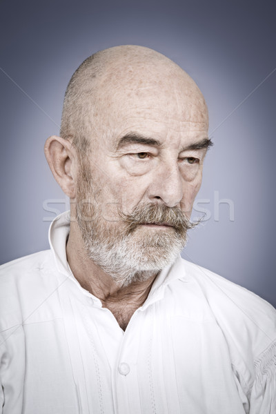 Vecchio dolore grigio barba help stress Foto d'archivio © magann