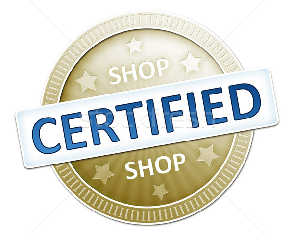 магазин сертифицированный изображение полезный кнопки дизайна Сток-фото © magann