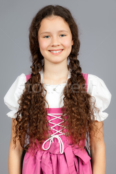 Geleneksel kız görüntü tatlı moda çocuk Stok fotoğraf © magann