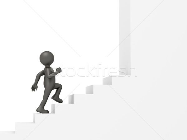 男子 攀登 樓梯 圖像 滑稽 小 商業照片 © magann
