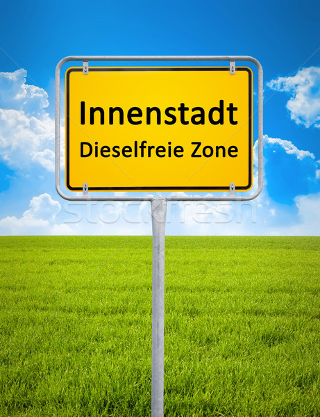 Stock foto: Innenstadt · Diesel · kostenlos · Stadt · Zeichen · Text