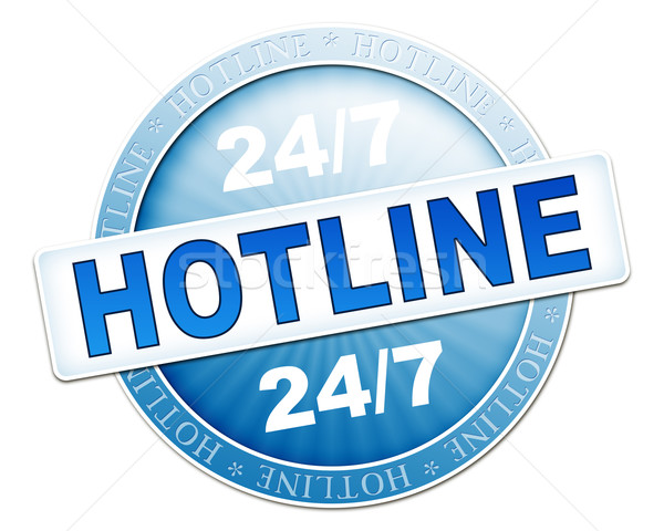 hotline button blue Stock photo © magann