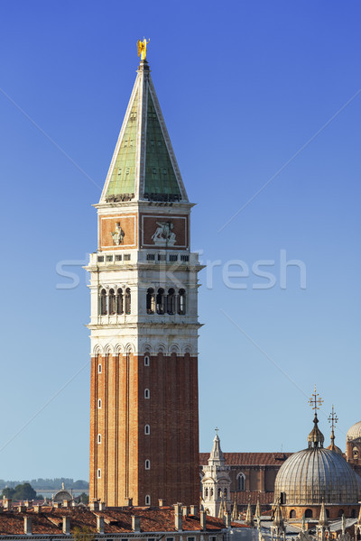 Wieża Wenecja Włochy obraz pomarańczowy niebieski Zdjęcia stock © magann
