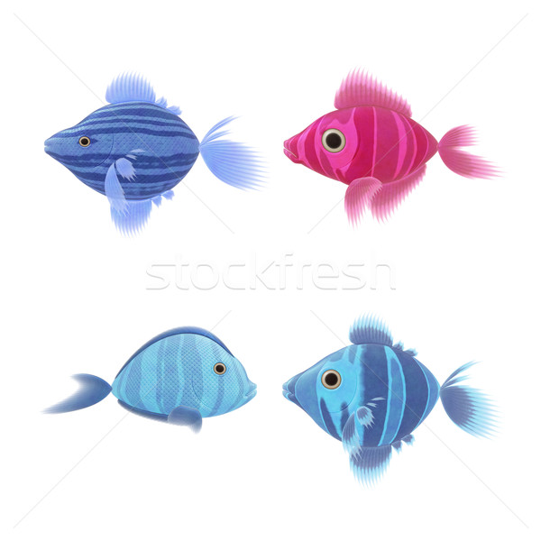 Patru peşte ilustratii imagine nice textură Imagine de stoc © magann