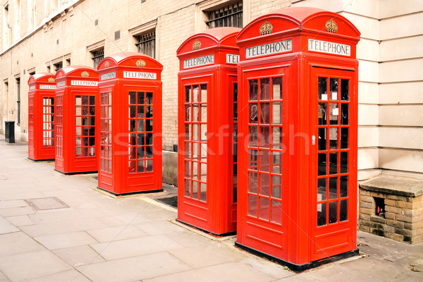Сток-фото: красный · телефон · коробки · Лондон · пять · улице