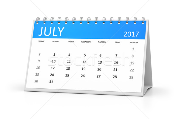 blue table calendar 2017 july Stock photo © magann