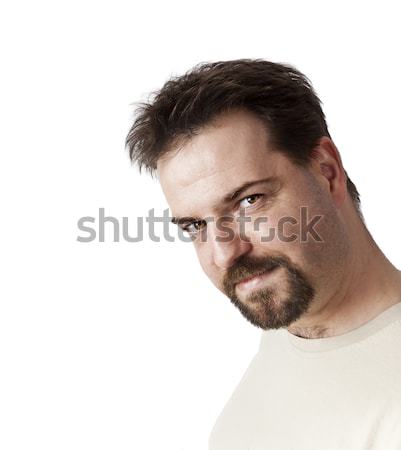 Jóképű fiatalember kecskeszakáll szakáll arc fehér Stock fotó © magann
