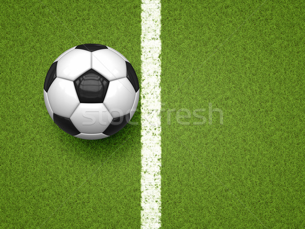 Minge de fotbal iarba verde imagine sportiv natură câmp Imagine de stoc © magann