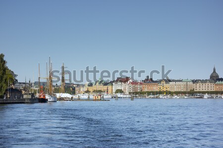 Sztokholm port obraz niebo wody miasta Zdjęcia stock © magann