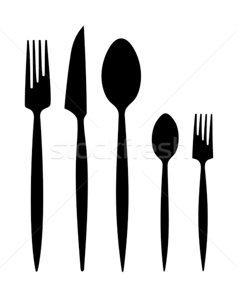 商業照片: 刀具 · 集 · 餐具 · 孤立 · 白 · 背景