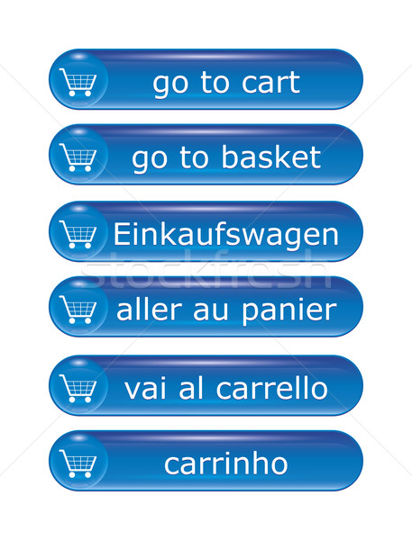 Compras iconos imagen diferente idiomas vidrio Foto stock © magann