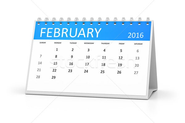 blue table calendar 2016 february Stock photo © magann