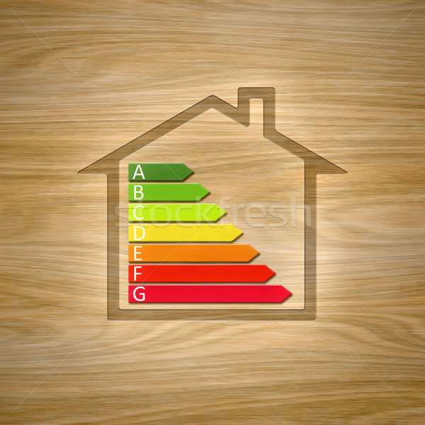 Ahşap ev enerji verimliliği grafik görüntü dizayn Stok fotoğraf © magann