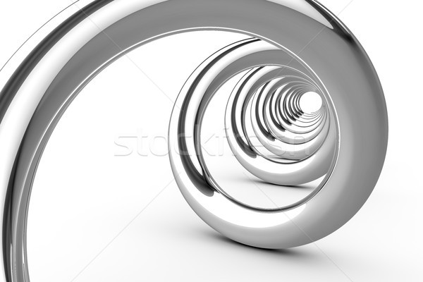 [[stock_photo]]: Brillant · chrome · spirale · 3d · illustration · construction · travaux