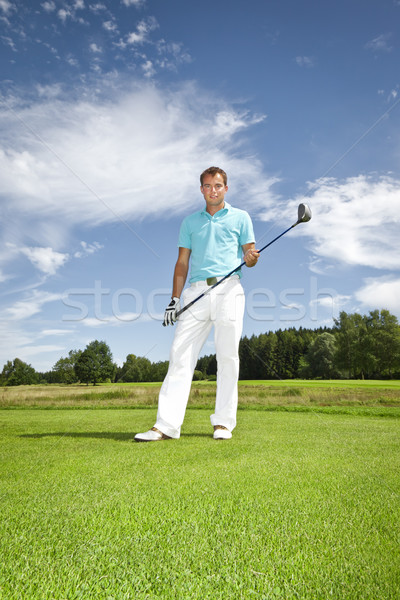 Jogador de golfe imagem jovem masculino homem madeira Foto stock © magann