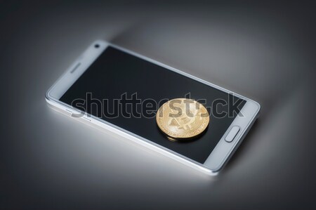 mobile phone and a bitcoin Stock photo © magann