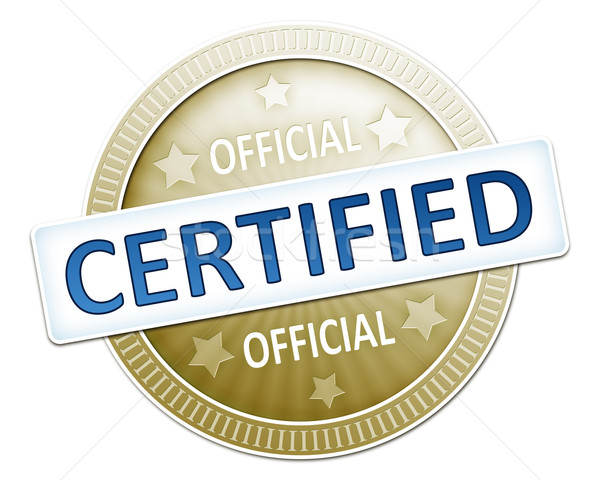 официальный сертифицированный изображение полезный кнопки дизайна Сток-фото © magann